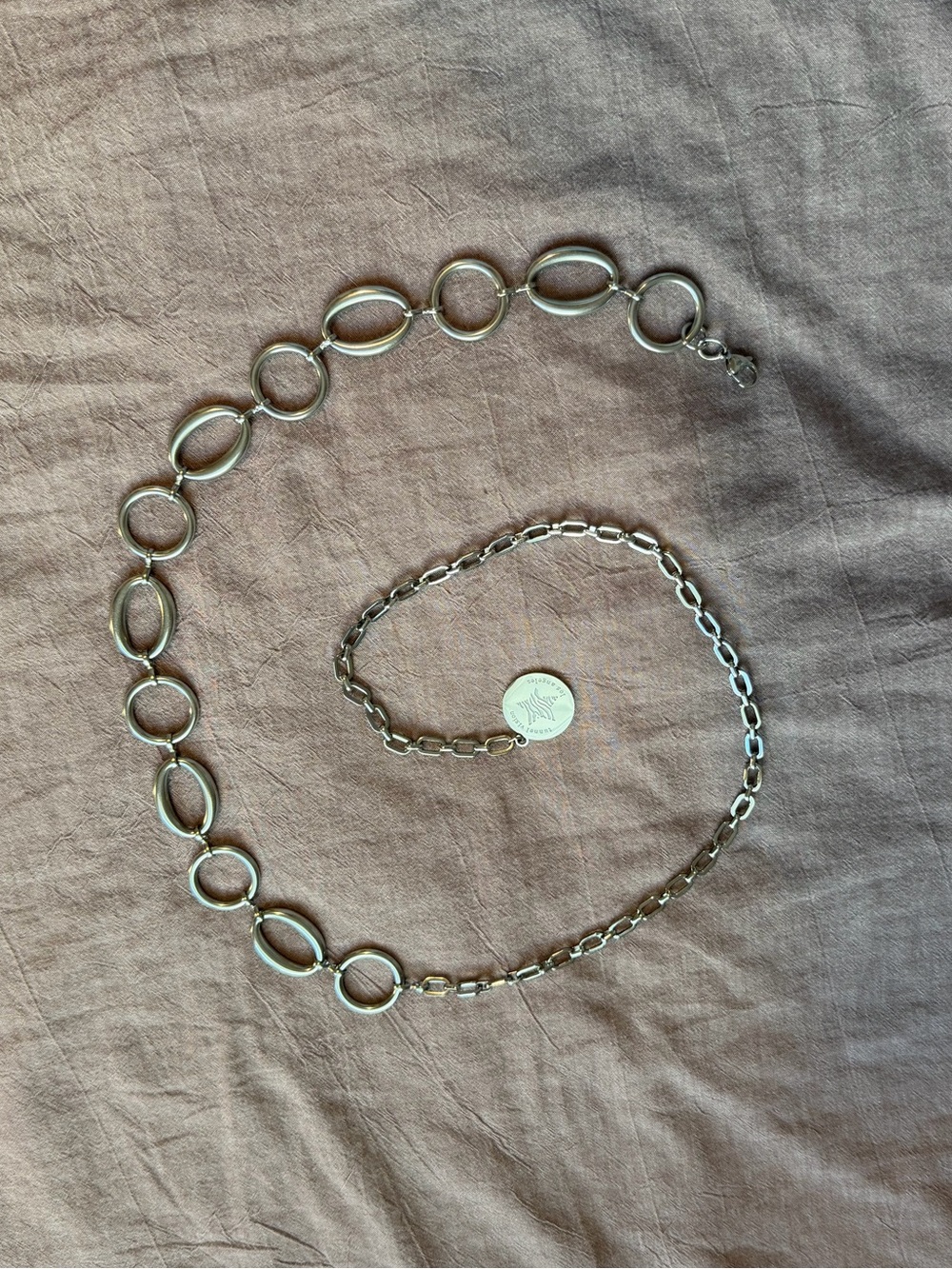 Shop Tunnel Vision Silver Retro Roundabout Chain Belt